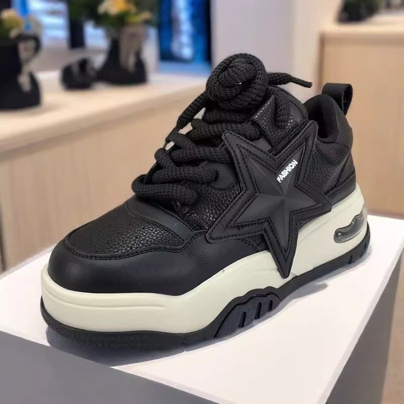 Mode Damen Schuhe Freizeitschuhe Frühling Tennis Damen-Schuhe Sneakers Plateau Trainer Rosen Dicke Sohle 2025 Freizeit Echtes Lea