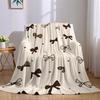 Cocoa Bows Flannel Blanket Warm Soft Halloween Christmas Couch Warm Cozy Decorative Decor Gift for All Season