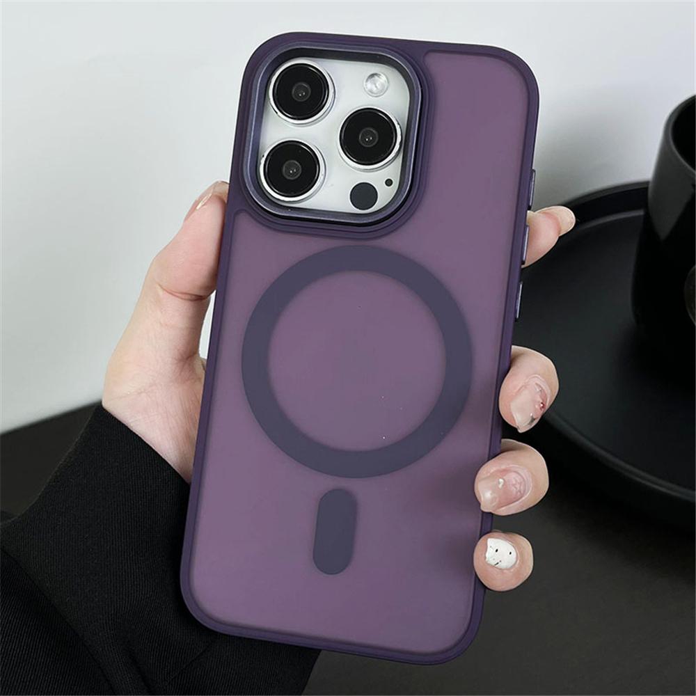 Matte Translucent For Magnetic Wireless Charge Case For For Iphone 17 16 11 12 13 14 1 Pro Max Hard Armor Shockproof Cover