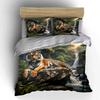 Multiple sizes Tiger in lush jungle Print Bedding Set 1 Duvet Cover 2 Pillowcases for Adult and Children Luxury Gift Full Size