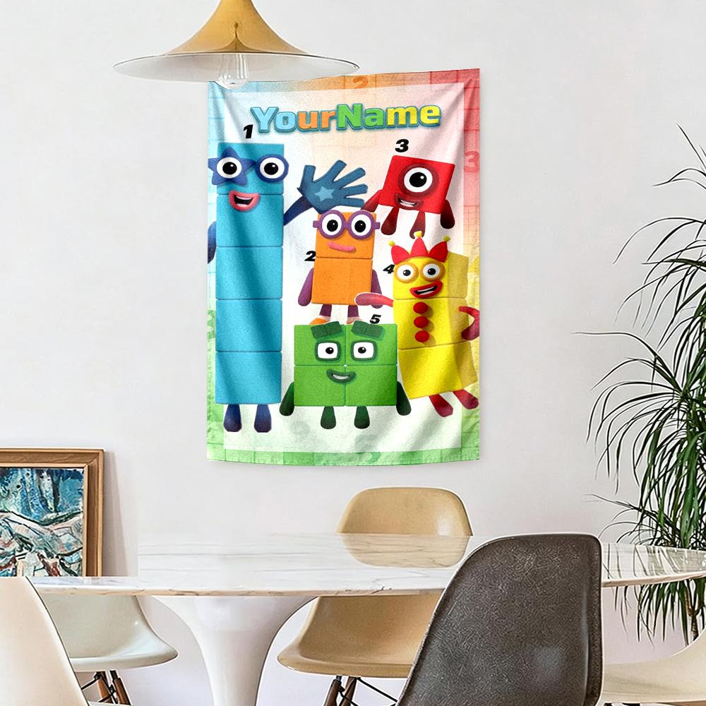 Numberblocks Benutzerdefinierter Name Wanddekoration Wandteppich Kunst Für Haustiergedenken Geburtstag Hochzeitsparty Kulisse Familiengeschenk