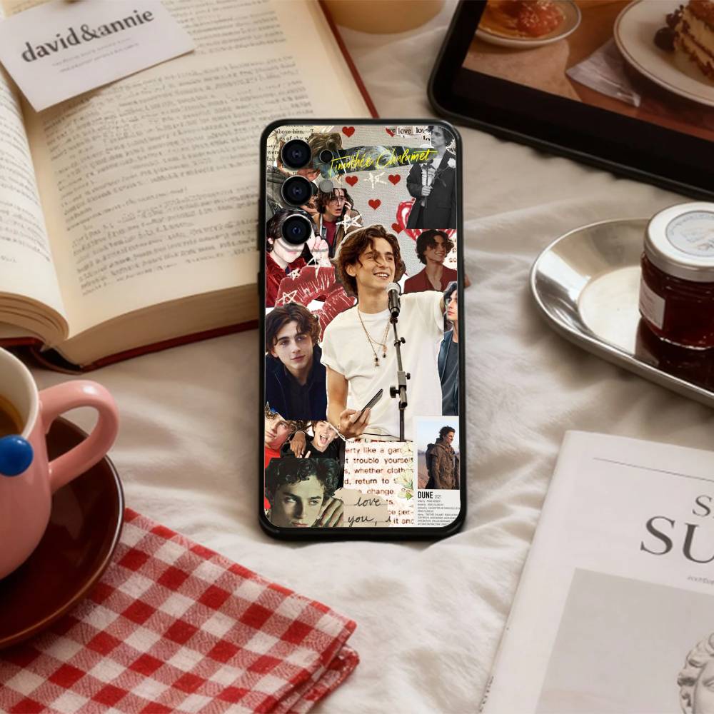 T-Timothée Chalamet COOL   Phone Case For Samsung S 25,24,23,22,30,21,10,9,Ultra,Plus,Lite,FE,4,5 G Soft Black Case
