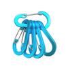 Multicolor Aluminum Alloy No. 5 Gourd-shaped Carabiner for Backpack Water Bottle with Flattened Spring Buckle
