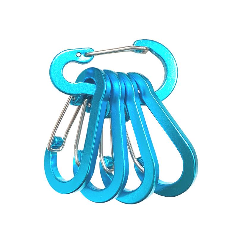Multicolor No. 5 Aluminum Steel Gourd-Shaped Carabiner for Bottles and Backpacks