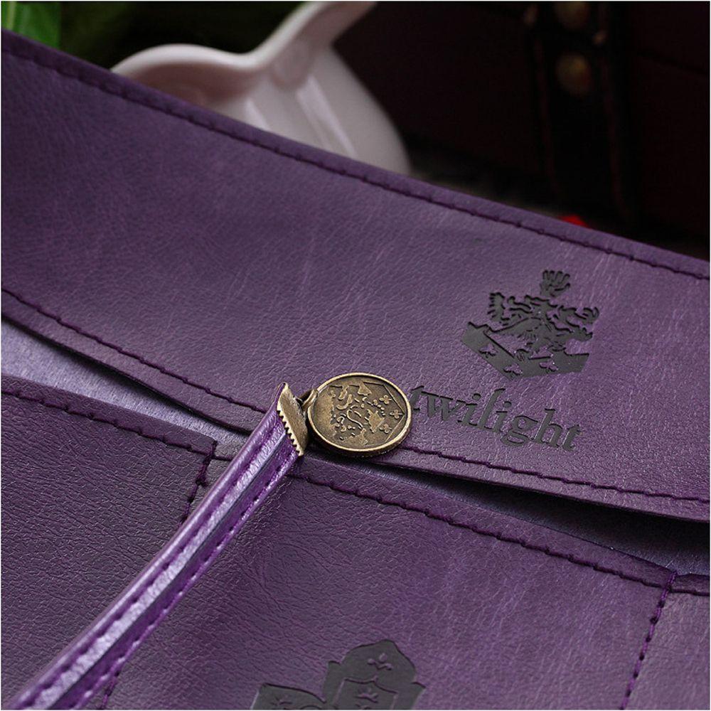 Girls Retro Stationery PU Leather Roll Pencil Bags Cosmetic Bag Roll Pen Bag Vintage Pencil Case
