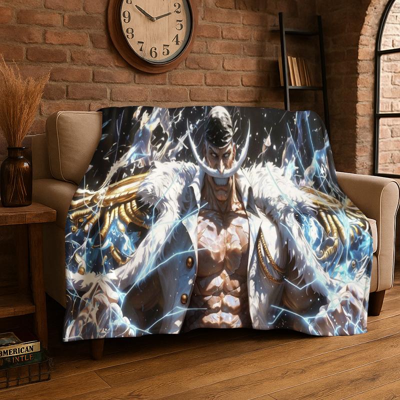 

Anime Zoro One P-Piece Cartoon Flannel Blanket Soft Warm Throw Blanket for Bedroom Living Room Bed Travel Camping Picnic Kid 75x90cm
