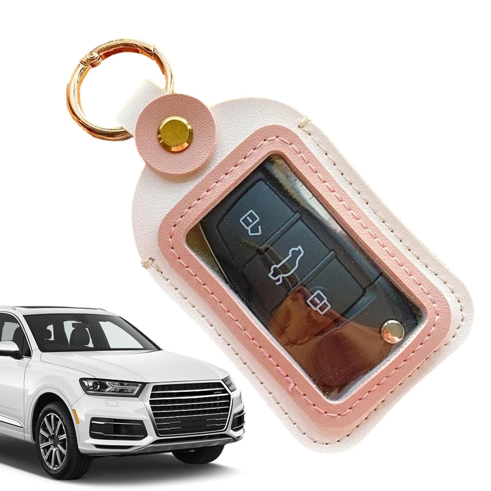 

[Mechesa] Car Key Holder Case, Car Key Chain Bag | Home Door and Car white