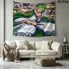 One Piece Roronoa Zoro Wall Tapestry Aesthetic Wall Hanging Printed Fabric Blanket Decorative Tapestries For Bedroom Living Room Home Decor