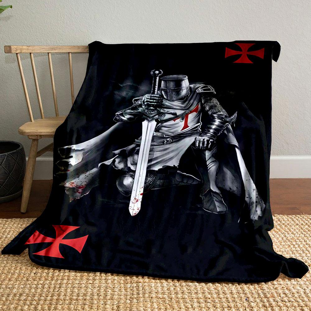 Crusader Knight Blanket  Printed Blanket for Living Room Bed Couch lunch break Soft Cozy Blanket for Friend's festival Gift