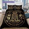 Real Oviedo Custom Name Pattern Bedding Quilt Set Quilt Cover Pillowcase Home Birthday Gift(1 * duvet cover + 2 * pillowcase, without core)