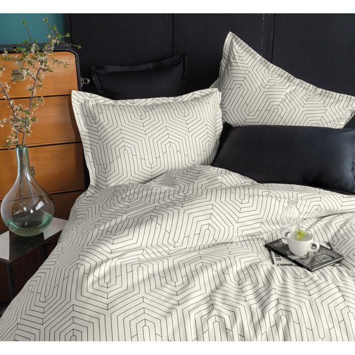 Reversible Duvet Cover Set "100% Combed Cotton Satin" / 82 Threads / Cm² - StrWhite