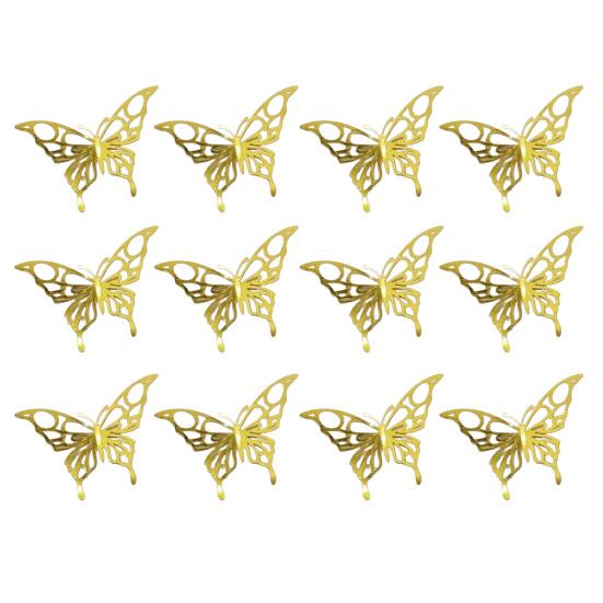 

12Pcs 3D Butterfly Wall Sticker Self Adhesive Waterproof Wall Decals Removable DIY Wall Decors for Living Room Bedroom Kids Room золотистий