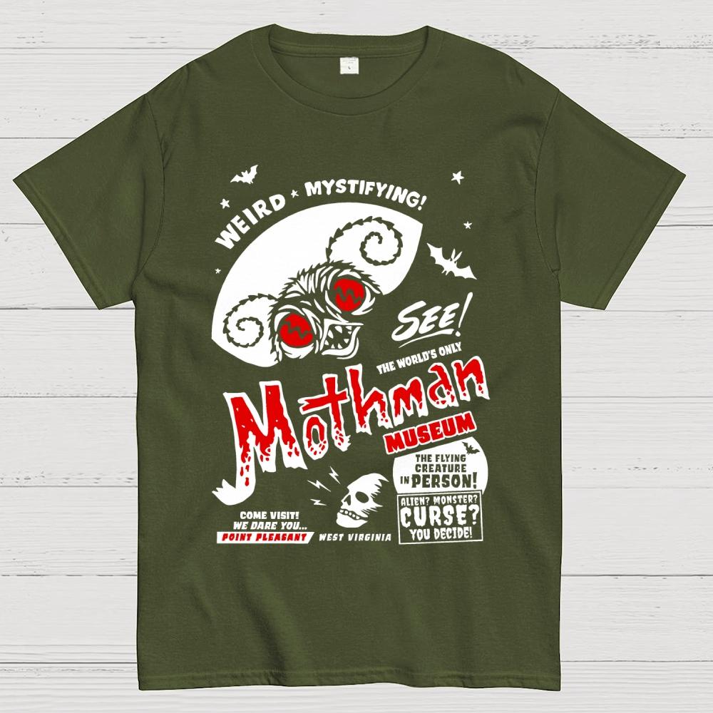 Mothman Museum Unisex 100% Cotton Summer Casual Cool Loose T-Shirt