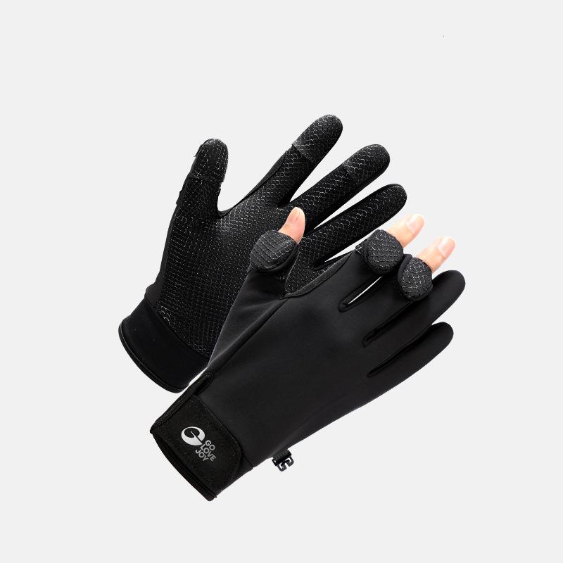 Warm Windproof Winter Fishing & Cycling Gloves for Men - Non-Slip, Touchscreen-Compatible, Fleece-Lined