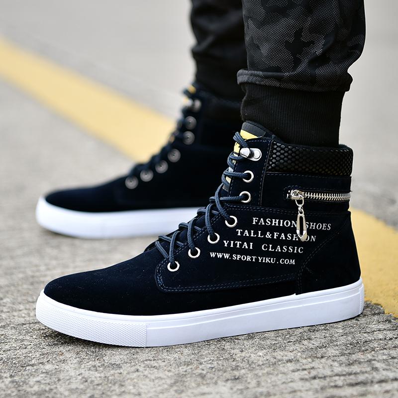 Foott Men's Red High Top Canvas Shoes For Fashion Platform Sneakers Spring Winter Casual Vulcanized Shoes Student Tenis Masculino Cm