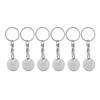 2/6Pcs Trolley Tokens Keychains Universal Small Metal Stainless Steel Portable Shopping Cart Tokens Key Ring Ornament Decoration