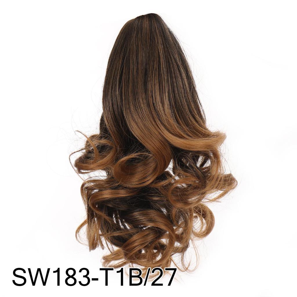 Bybrana Beauty Long Hair Bun Wig PonyTail Matte High Temperature Silk Fiber Claw Clip