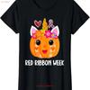 We Wear Red For Ribbon Week Awareness Ladies Crewneck T Shirt Vintage Breathable Stretched Soft Casual Streetwear