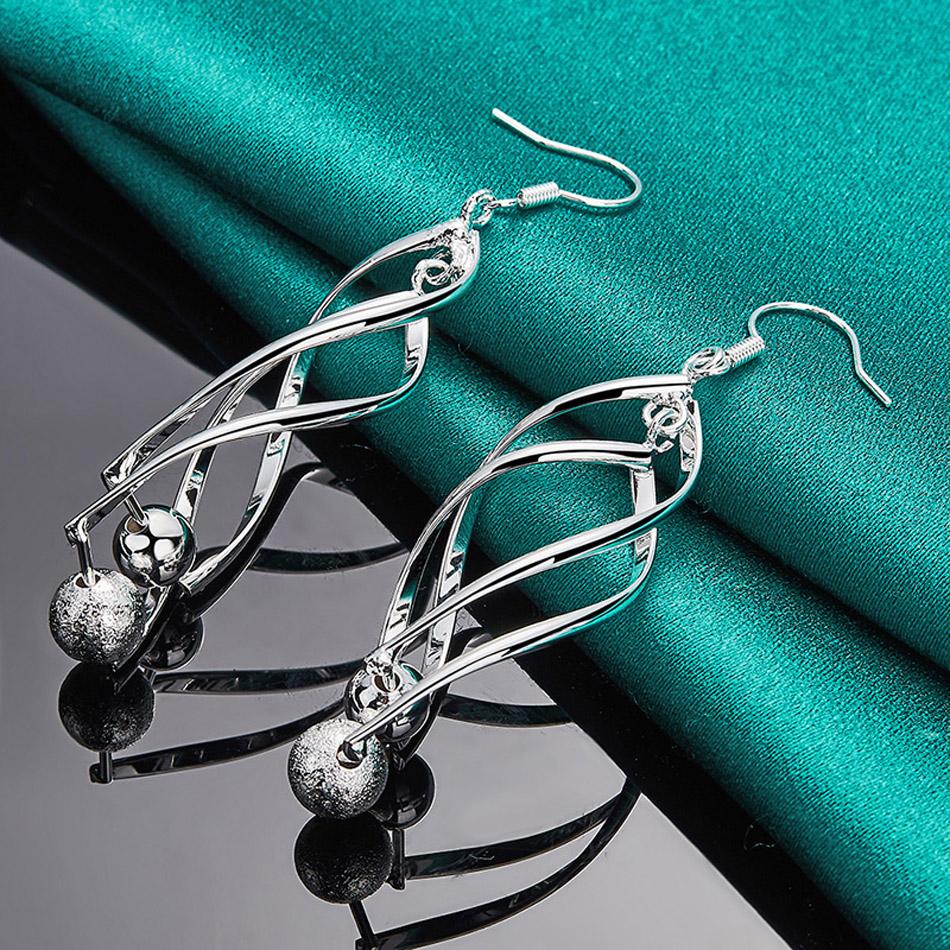 Coppery Double Twist Waves Bead Drop Earrings For Women Fashion Wedding Engagement Charm Jewelry Dangle Copper Plated ME077