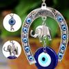 Occhio Malvagio Blu Turco Appeso a Parete Ferro di Cavallo con Decorazione in Vetro Elefante Ciondolo per Auto Ornamento Portafortuna Decorazione per la Casa
