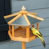 Birdhouse with Stand Weatherproof Bird Feeder House with Weatherproof Zinc Roof Feeder House Made of Wood for Wild Birds 40 X 40 X 113 Cm Yellow