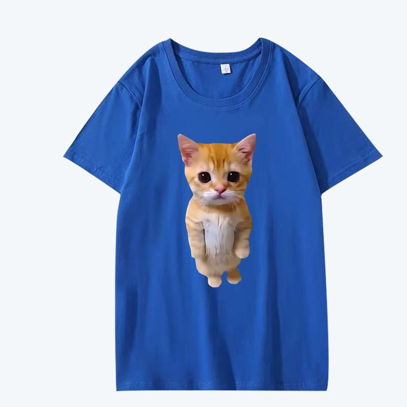 Funny Cat 3D Print Women Casual T Shirt men women Oversized 100% Cotton short sleeve Summer print Unisex plus sizetops