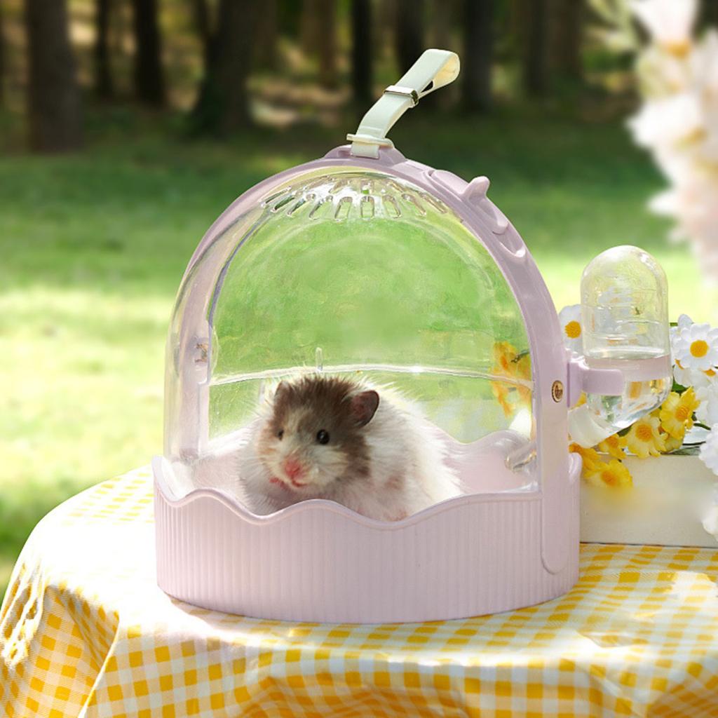 Clear Pet Carrier Travel Cage with Water Bottle& Ventilation Holes Small Pet Universal Travel Camping Cage Package Cage