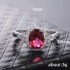 Classic Red Gemstone Ring with Micro-Inlaid Zircon for European and American Fashion Ladies