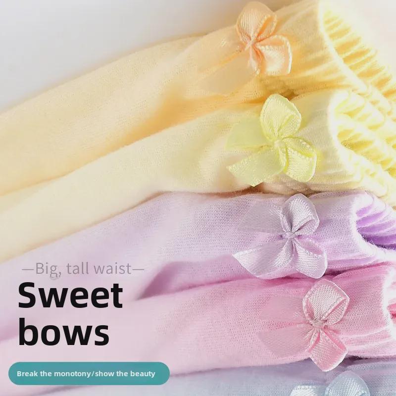 5 buc Lenjerie de corp din bumbac cu talie înaltă pentru femei: Respirabil, Culoare uni, Croială lejeră, Mărime mare, Pantaloni de siguranță elastici