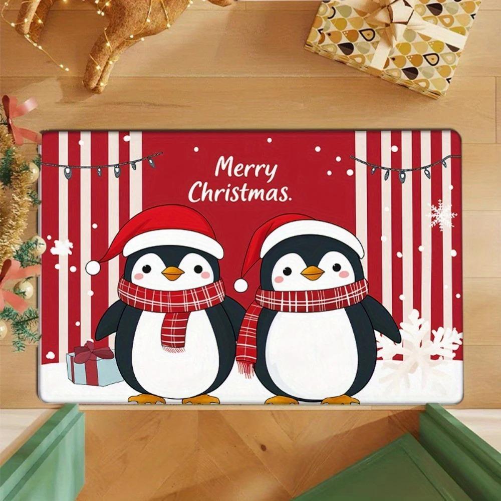 1 Stück Weihnachts-Schneemann-Matte für die Tür, Feiertags-Innen- und Außenbereich, Willkommensmatte für die Hinter- und Vordertür, Winter-Türvorleger.