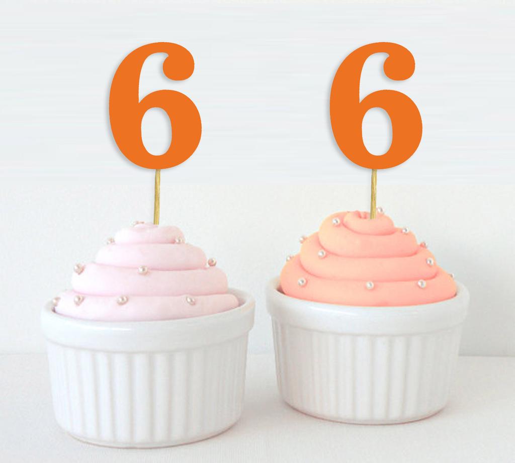 Darling Souvenir| Number 6 Birthday Year Cupcake Toppers| Birthday  Anniversary Party Dessert Decorations - Pack Of