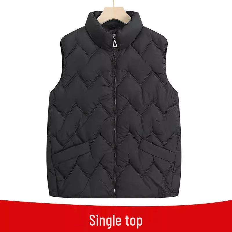 

Теплый зимний пуховый жилет для пожилых женщин 5XL (125-140 lbs) чёрный