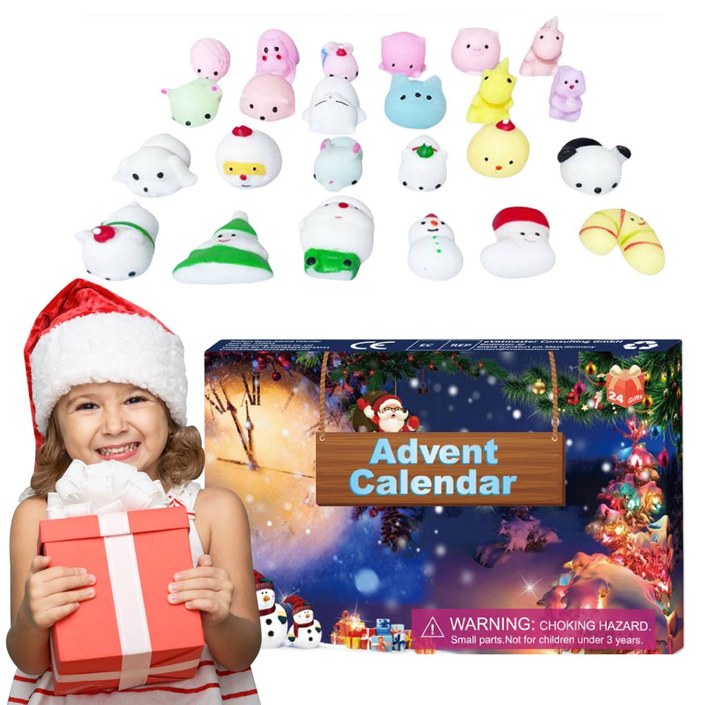 Mochi Squishies Advent Calendar 2025 Assorted Animals Christmas Countdown Calendar Holiday Countdown Calendar Gifts for Kids