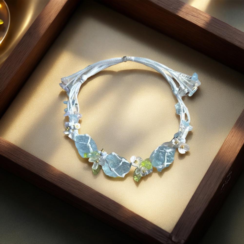 Gemstone Bracelet Material Pack Aesthetic Natural Stone Bracelet Exquisite Irregular Chips Beads Bracelet for Crystal Lovers