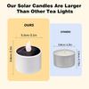 Solar Tea Lights - 10 Pack Waterproof Rechargeable LED Candles for Outdoor Garden Camping Decor, 2.3''x2.1''