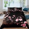 Cherry Blossoms Bedding Set Pink Floral Comforter Cover For Girl Teen Women Petal Flowers Duvet Cover Microfiber Bedspread Cover