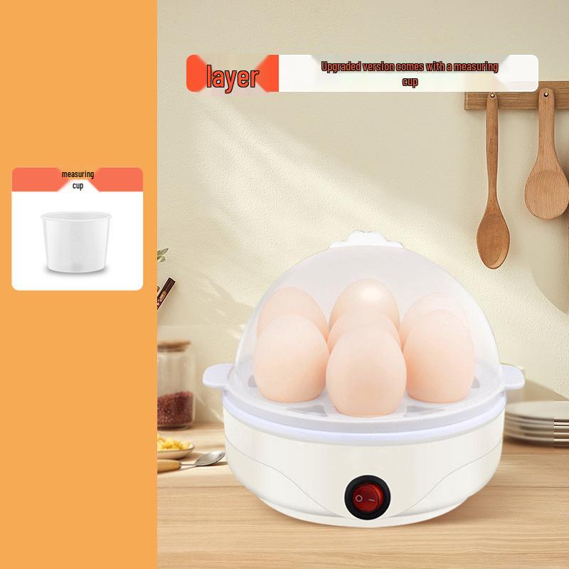 Automatic Egg Boiler Steamer for 1 Person - Multi-Function Breakfast Machine for Steamed Eggs and Custard with Auto Power-Off