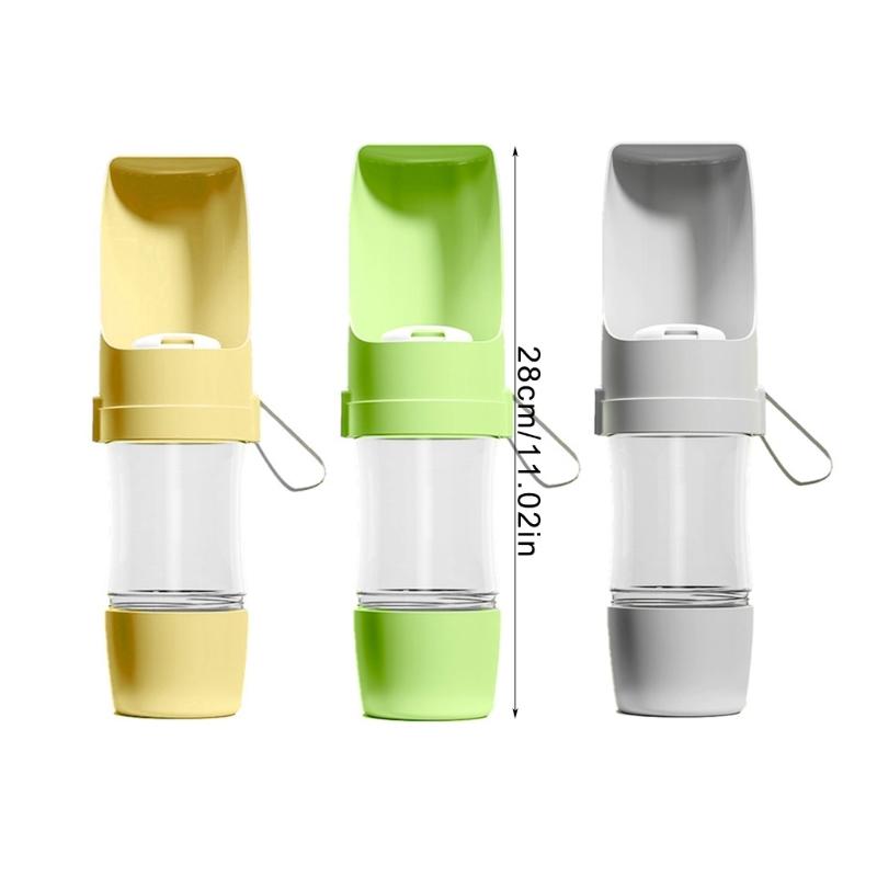Dog Water Bottle with Food Dispenser Drinking Bowl for Outdoor Walking Travel Foldable Drinking Bottle Food Container