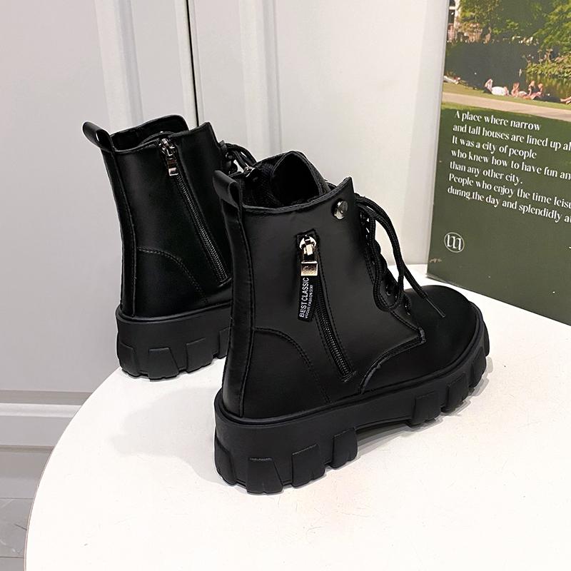 

2025 Новые ботинки Женские ботинки на шнуровке для женщин Теплые ботильоны на платформе на молнии Мягкая женская обувь Зимние ботинки Модные ботинки для женщин 42 чёрный