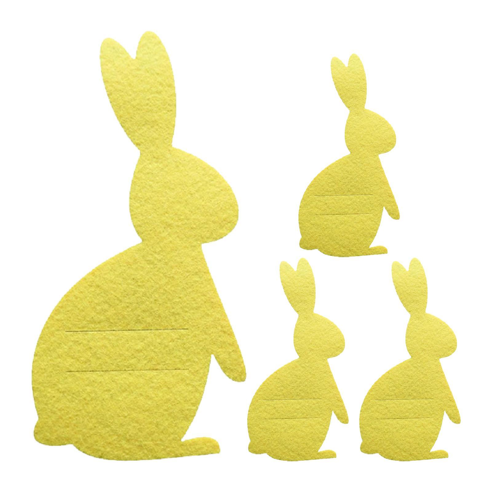 

4Pcs Easter Bunny Felt Cutlery Holders Pouch Bags Banquet Wedding Birthday Party жовтий