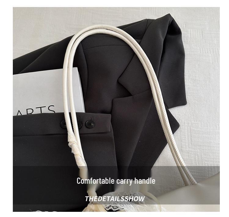 2025 New Oil Wax Leather Bowknot Baguette Bag for Women - Spring/Summer Fashion Simple Texture Underarm Shoulder Bag