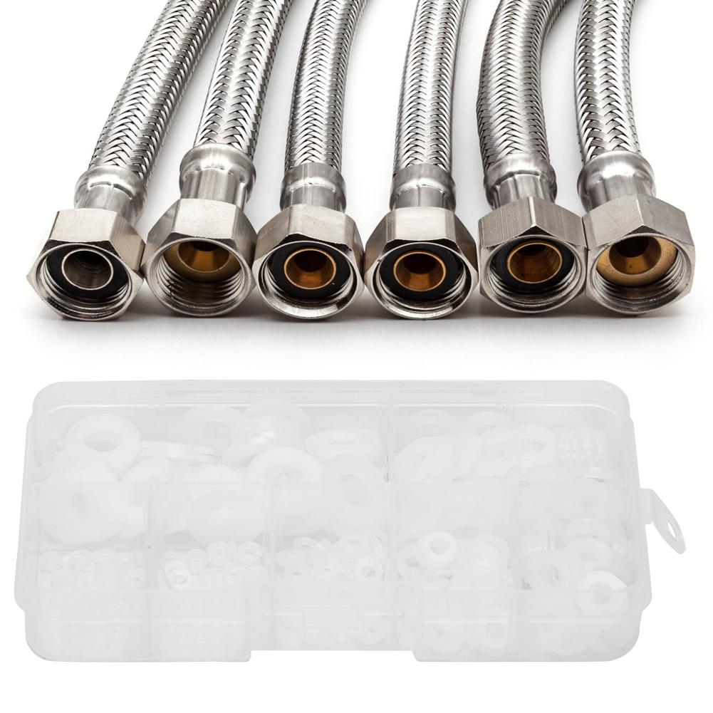 350pcs White Nylon Plastic Washer Flat Gasket Ring Kit M2 M2.5 M3 M4 M5 M6 M8