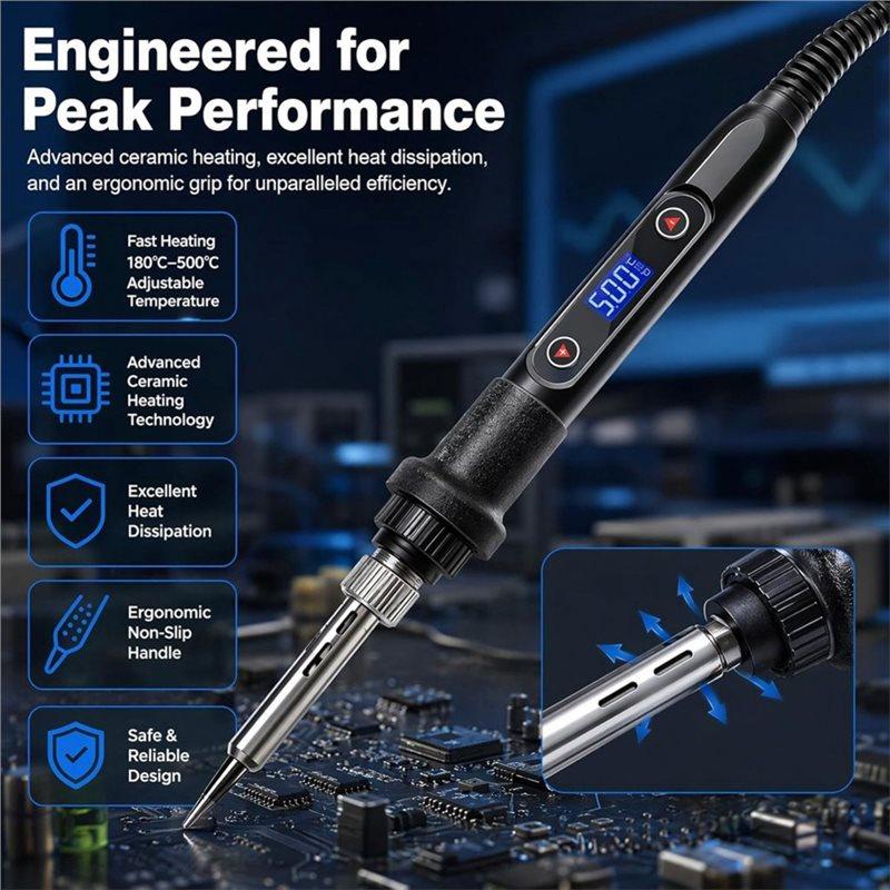 ABKP-Soldering Iron Kit 80W, 13-In-1 Mit LCD EU Plug