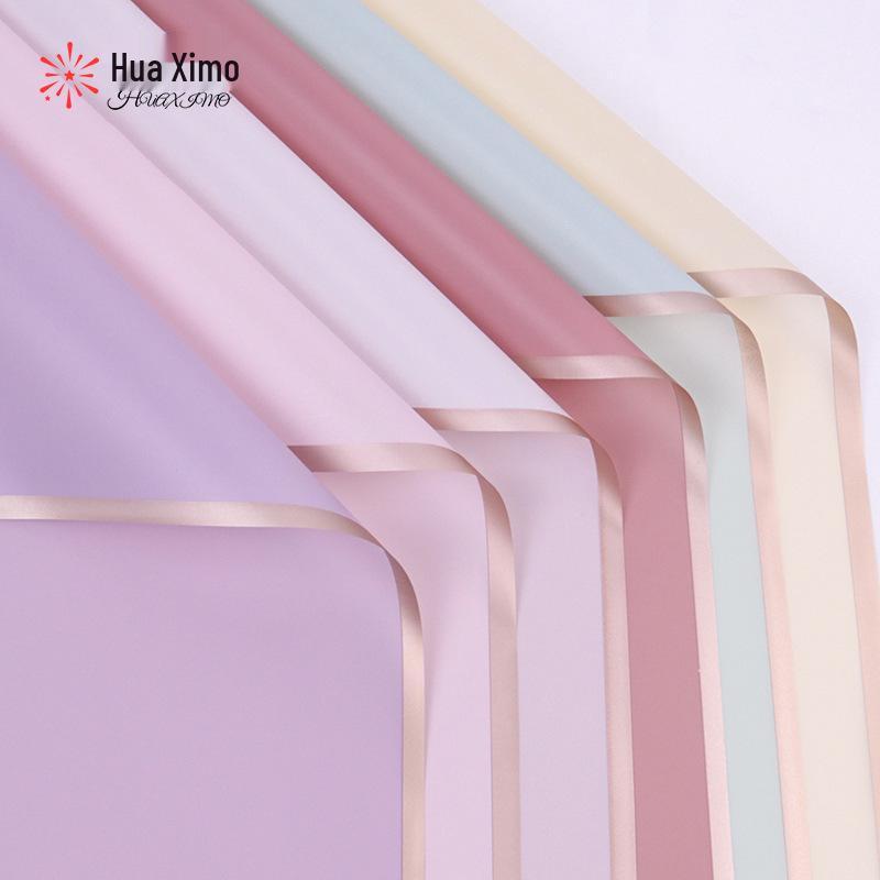 Gold-Edged Jelly Film Korean Bouquet Wrap - Translucent, Waterproof, Christmas Flower Wrapping Paper.