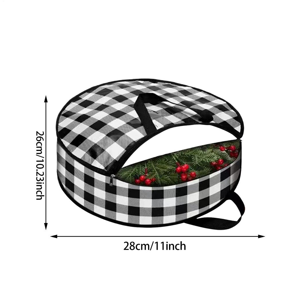 Christmas Wreath Storage Bag Lattice Wreath Dustproof Bag Seasonal Holiday Wreath Storage Container with Handle and Zipper