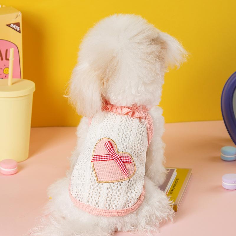 Summer Pet Clothing Thin Breathable Love Two-legged Clothing Teddy Bigbear Small Dog Suspender Cat Dog Clothing