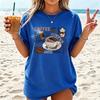 2026 New Trendy 3D Women's Coffee Pattern Printed T-Shirt, Street Casual Short Sleeve Top, Fashionable