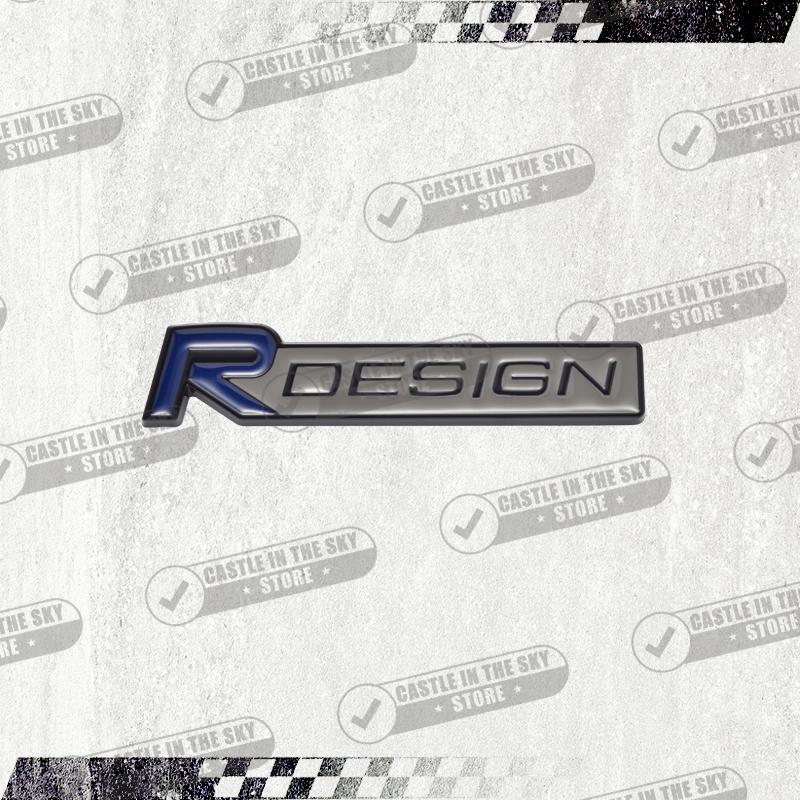 Pegatina de Coche 3D Diseño R Negro Brillante Insignia de Rejilla Frontal de Cabeza Emblema de Calcomanía de Metal Para Volvo V40 V60 V70 XC40 XC60 XC90 S40 S80 D5