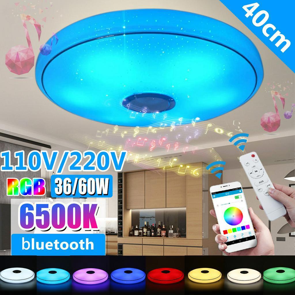 36W/60W RGB Flush Mount Round Starlight APP bluetooth Music Lamp Dimmable Light with Remote Control Music Led Ceiling Light Lamp