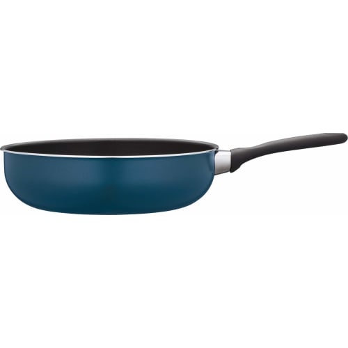 Thermos Stir Fry Pot 30cm for Gas Fire Only Durable Coat Lightweight Model Navy KFD-030D NVY